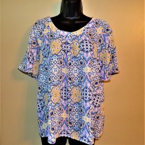 Pink Rose NWT Flowered Pullover Blouse